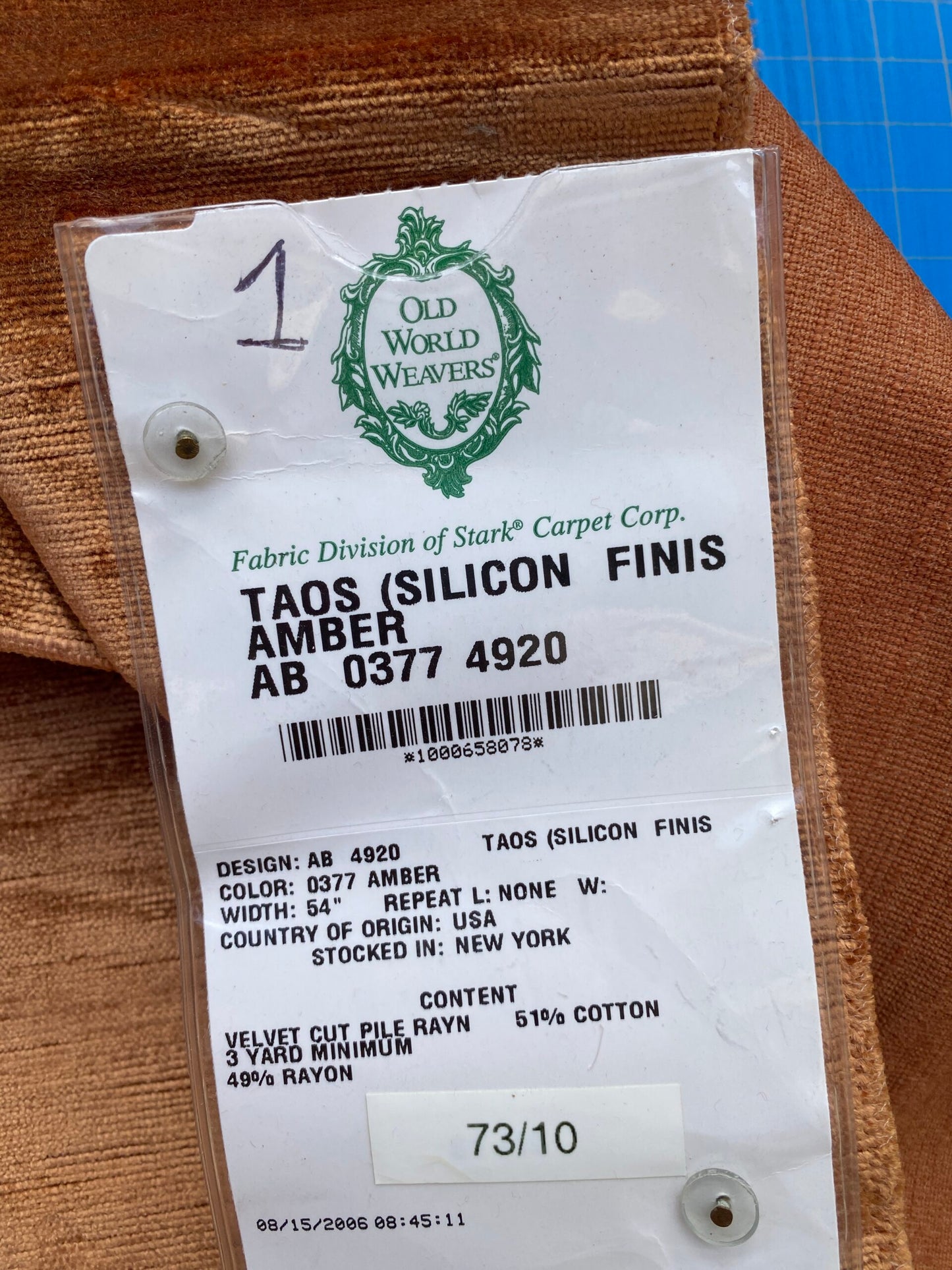 17 Berkbox83 Square Velvet by Old World Weavers Taos Silicon Finis Amber Copper Brown Solid Texture MSRP USD210/y