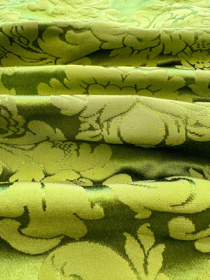 2.4y Scalamandre Tassinari &amp; Chatel Light Green Silk Damask Botanical Floral French Court Renaissance