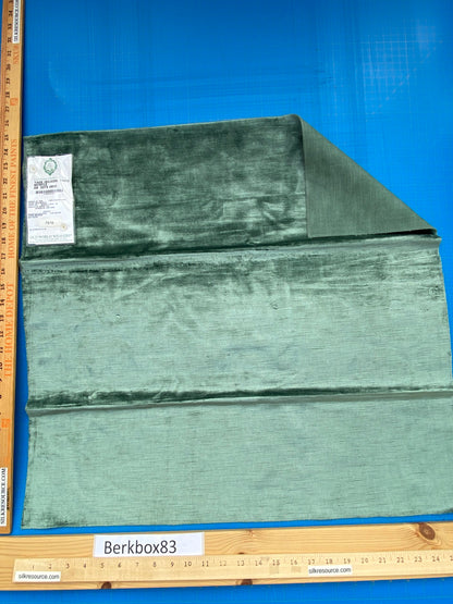 22 Berkbox83 Square Velvet by Old World Weavers Taos Silicon Finis Myrtle Green Solid Texture MSRP USD210/y