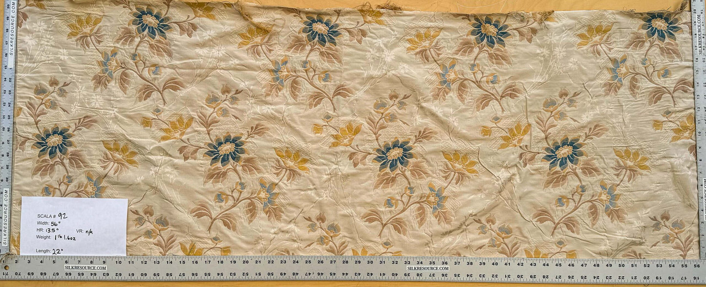 22" x 56"  Scalamandre Flowers Beige Floral Botanical Tree Foliage