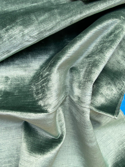 22 Berkbox83 Square Velvet by Old World Weavers Taos Silicon Finis Myrtle Green Solid Texture MSRP USD210/y