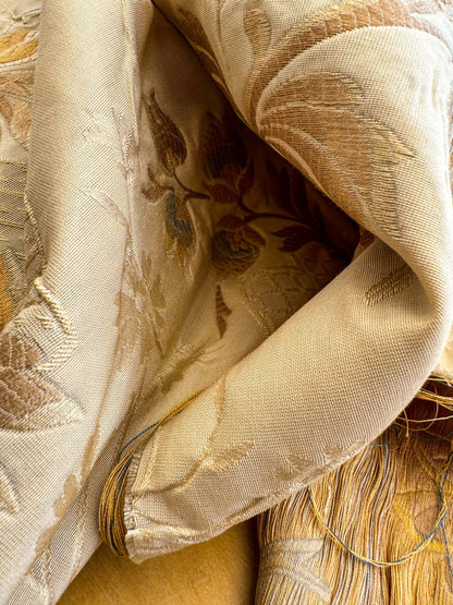 22" x 56"  Scalamandre Flowers Beige Floral Botanical Tree Foliage