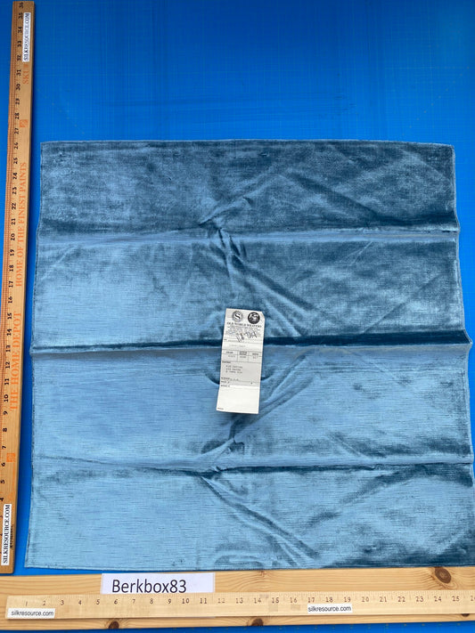 25 Berkbox83 Square Velvet by Old World Weavers Taos Silicon Finis Cornflower Blue Solid Texture MSRP USD210/y