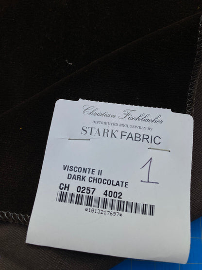 28 Berkbox83 Square Velvet by Christian Fischbacher Visconte II Dark Chocolate Deep Brown Solid 26"L x 13"W MSRP USD 300+/y