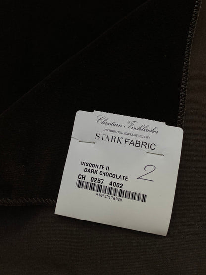 29 Berkbox83 Square Velvet by Christian Fischbacher Visconte II Dark Chocolate Deep Brown Solid 26"L x 26"W MSRP USD 300+/y