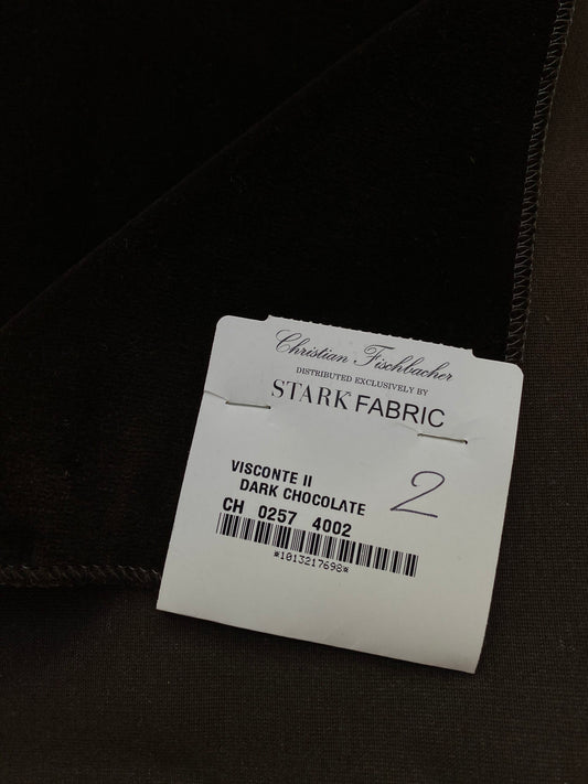 29 Berkbox83 Square Velvet by Christian Fischbacher Visconte II Dark Chocolate Deep Brown Solid 26"L x 26"W MSRP USD 300+/y