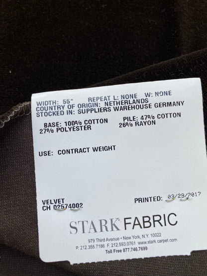 29 Berkbox83 Square Velvet by Christian Fischbacher Visconte II Dark Chocolate Deep Brown Solid 26"L x 26"W MSRP USD 300+/y