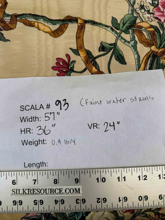 by yard Scalamandre Floral Botanical Foliage French Court Classic Red  White Blue Purple on Beige