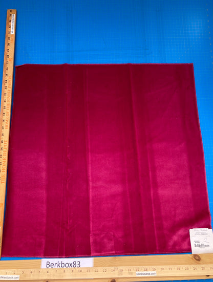 32 Berkbox83 Square Velvet by Christian Fischbacher Visconte II Begonia Pink Solid 26"L x 26"W MSRP USD 300+/y