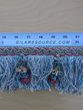 Scalamandre Gripsholm Fringe Silk in Sage Coral Blue Green Pink Tassel MSRP$300+/y
