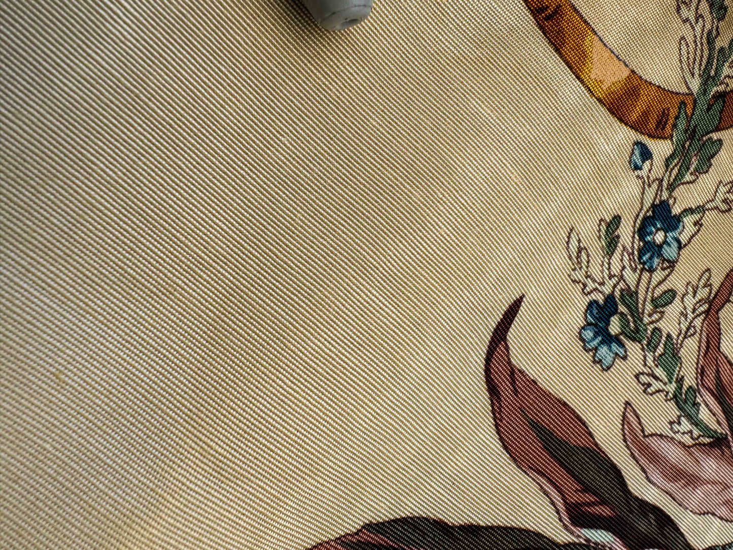 by yard Scalamandre Floral Botanical Foliage French Court Classic Red  White Blue Purple on Beige