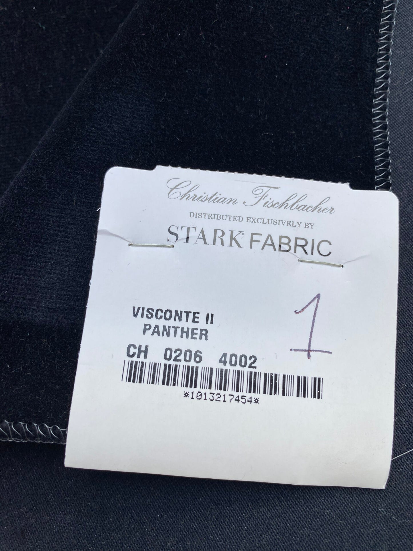 33 Berkbox83 Square Velvet by Christian Fischbacher Visconte II Panther Black Solid 26"L x 26"W MSRP USD 300+/y