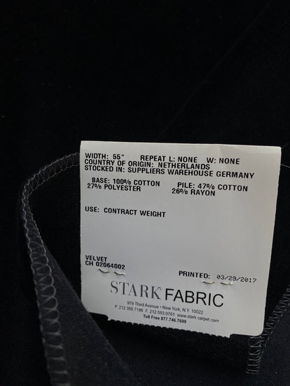33 Berkbox83 Square Velvet by Christian Fischbacher Visconte II Panther Black Solid 26"L x 26"W MSRP USD 300+/y