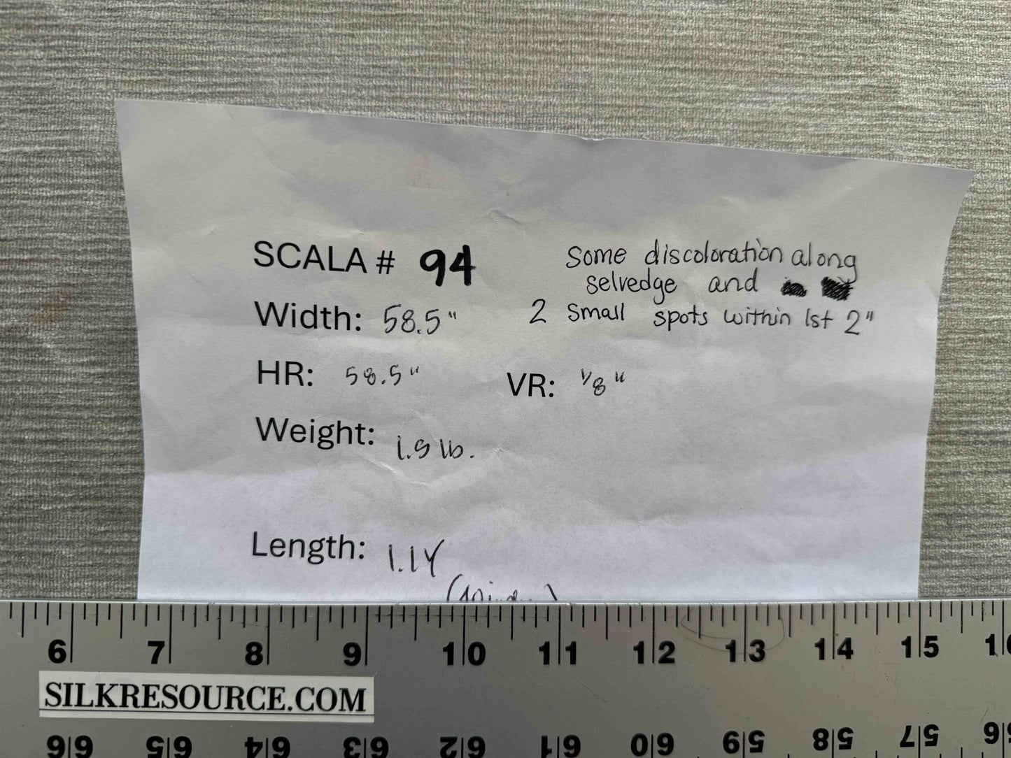 1 yard Scalamandre Solid Gray Strie Upholstery