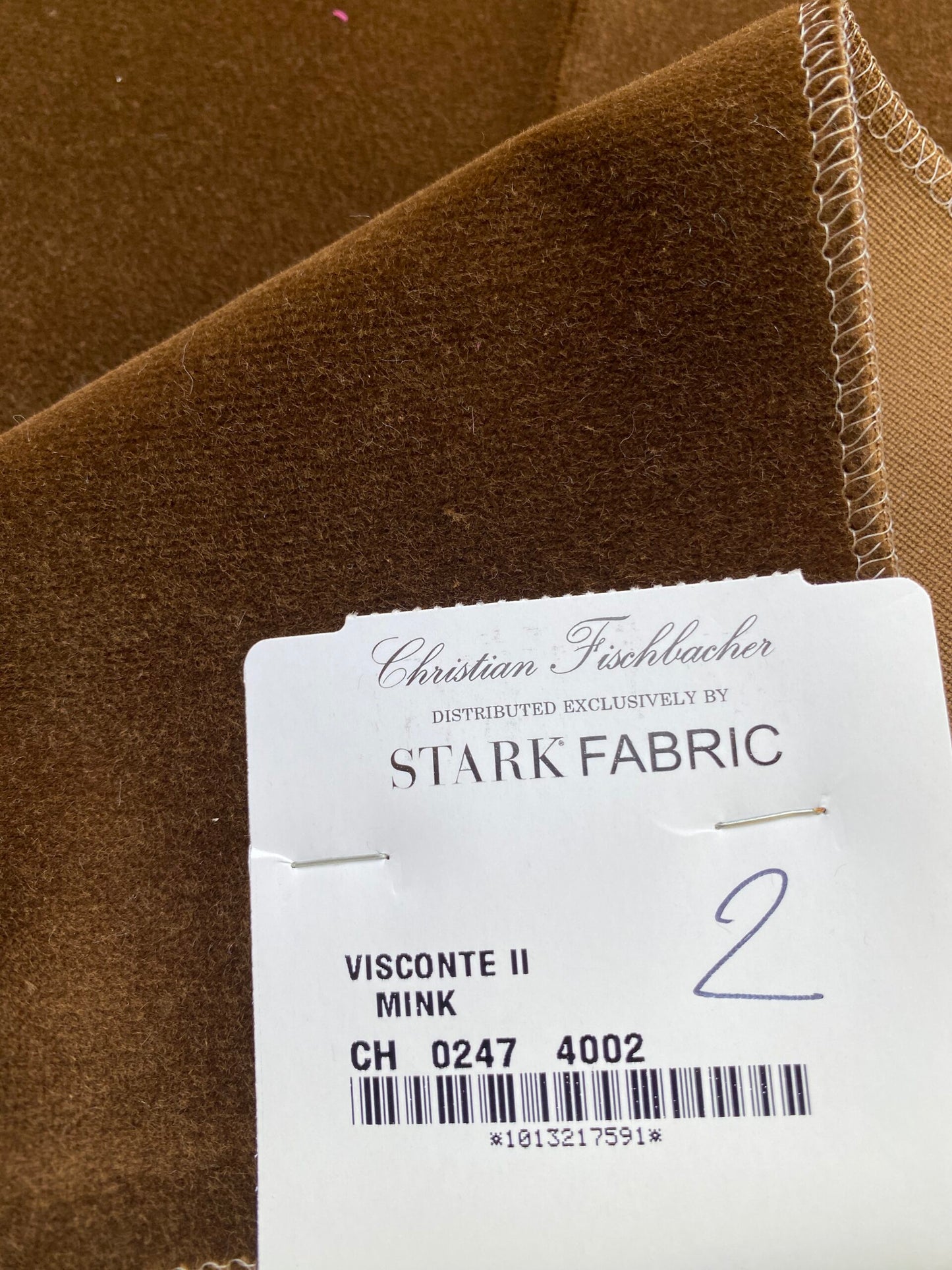 8 Berkbox84 Square Velvet by Christian Fischbacher Visconte II Mink Brown Solid 26"L x 13"W MSRP USD 300+/y