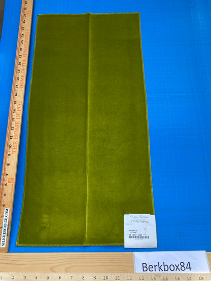 9 Berkbox84 Square Velvet by Christian Fischbacher Visconte II Lettuce Light Green Solid 26"L x 13"W MSRP USD 300+/y