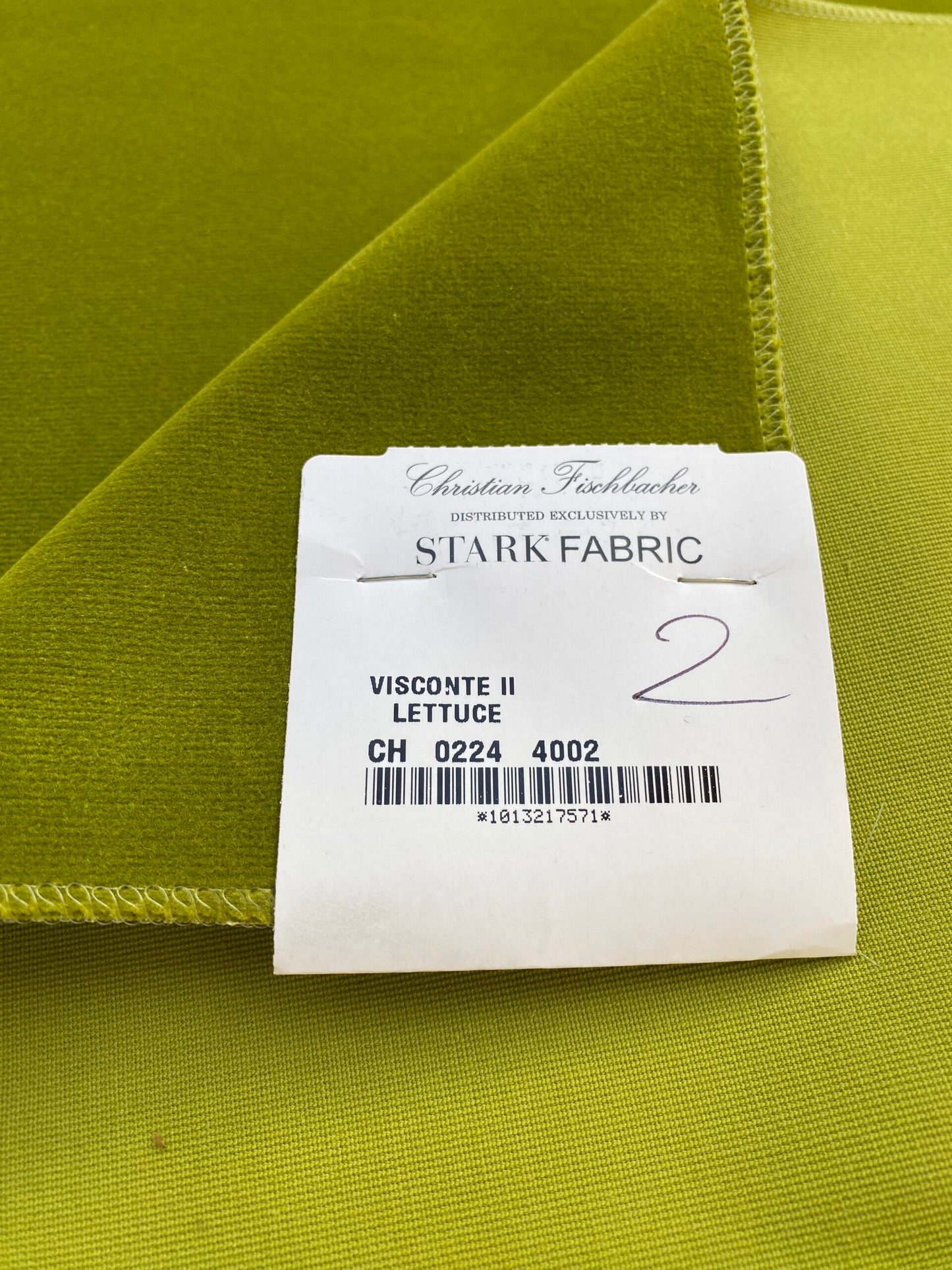 10 Berkbox84 Square Velvet by Christian Fischbacher Visconte II Lettuce Light Green Solid 26"L x 26"W MSRP USD 300+/y