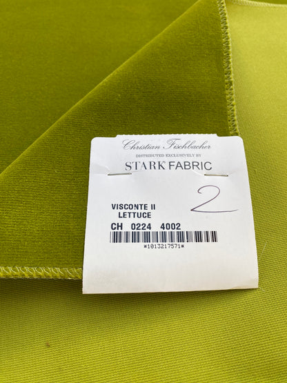 10 Berkbox84 Square Velvet by Christian Fischbacher Visconte II Lettuce Light Green Solid 26"L x 26"W MSRP USD 300+/y
