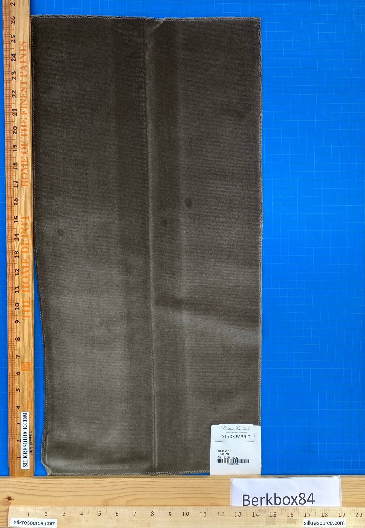 11 Berkbox84 Square Velvet by Christian Fischbacher Visconte II Rattan Gray Solid 26"L x 13"W MSRP USD 300+/y