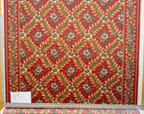 by yard Scalamandre Meriden Bordered Trellis Multi on Red Botanical Floral Diamond