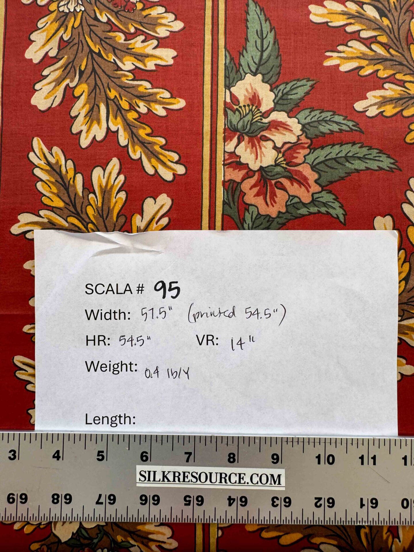 by yard Scalamandre Meriden Bordered Trellis Multi on Red Botanical Floral Diamond