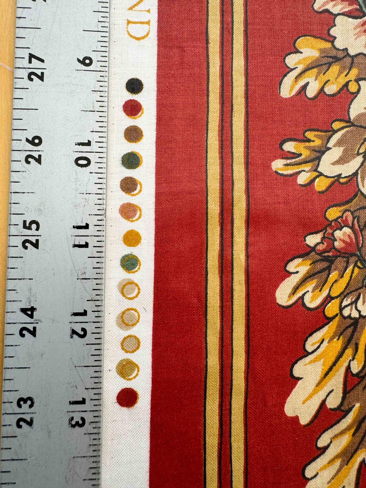 by yard Scalamandre Meriden Bordered Trellis Multi on Red Botanical Floral Diamond