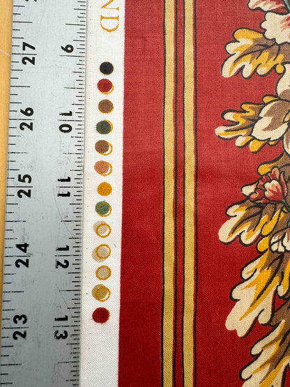 by yard Scalamandre Meriden Bordered Trellis Multi on Red Botanical Floral Diamond