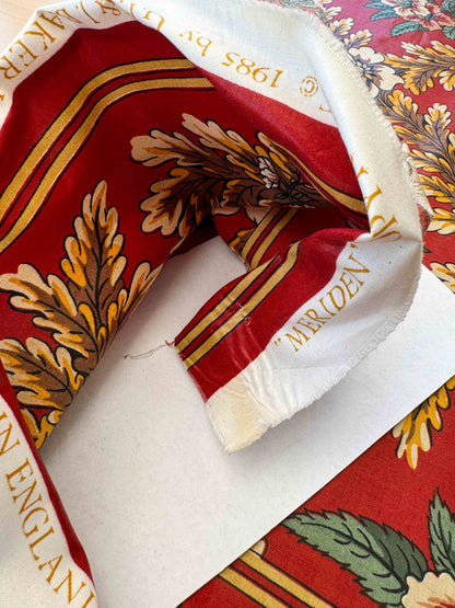 by yard Scalamandre Meriden Bordered Trellis Multi on Red Botanical Floral Diamond