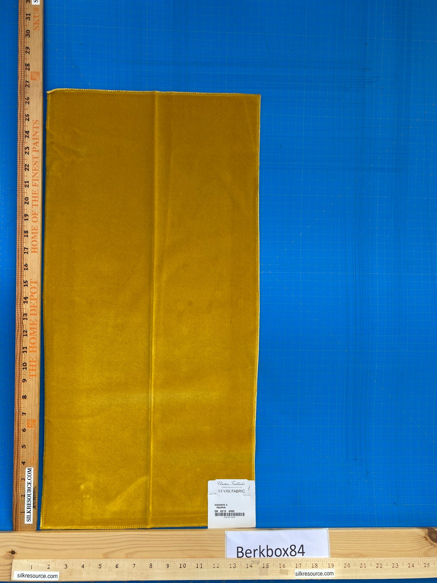 13 Berkbox84 Square Velvet by Christian Fischbacher Visconte II Poupon Yellow Solid 26"L x 14"W MSRP USD 300+/y