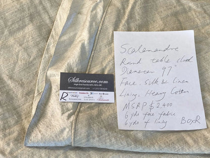 2 Boxr Scalamandre Silk Satin Ivory Round Table Cloth Table Skirt Huge 97" Diameter MSRP USD 2400+