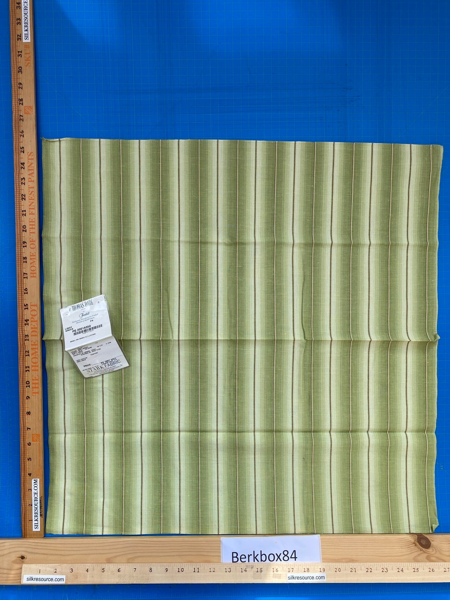 16 Berkbox84 Square Velvet Thomas Dare Fonthill Lindy Green Stripe MSRP USD 124/y