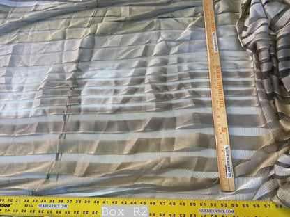 Boxr2 Scalamandre Drapery Pair 72"x2 Wide, 105" Long Sheer Rue Mazarine Sable MSRP USD 4000+