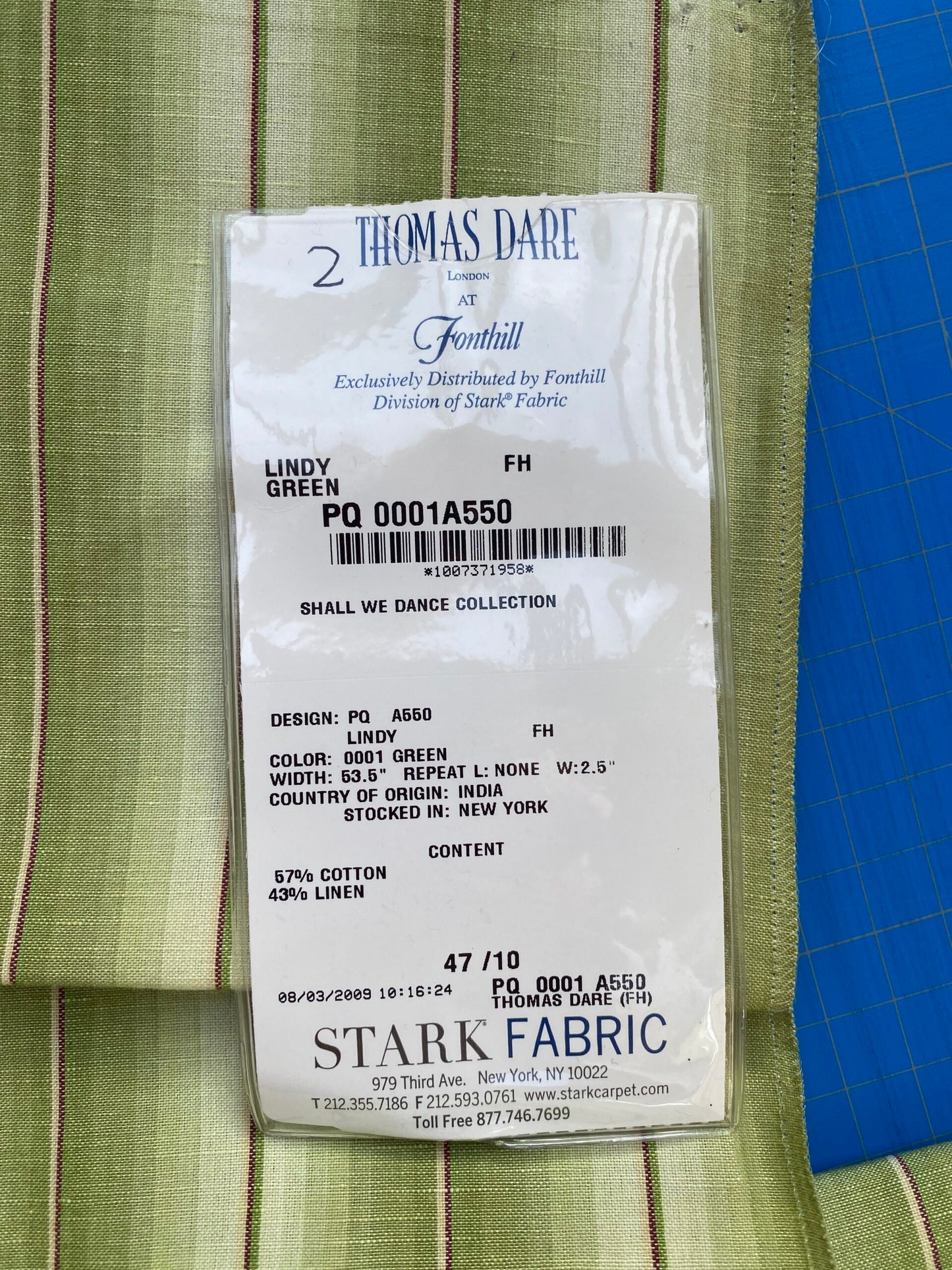 17 Berkbox84 Square Velvet Thomas Dare Fonthill Lindy Green Stripe MSRP USD 124/y