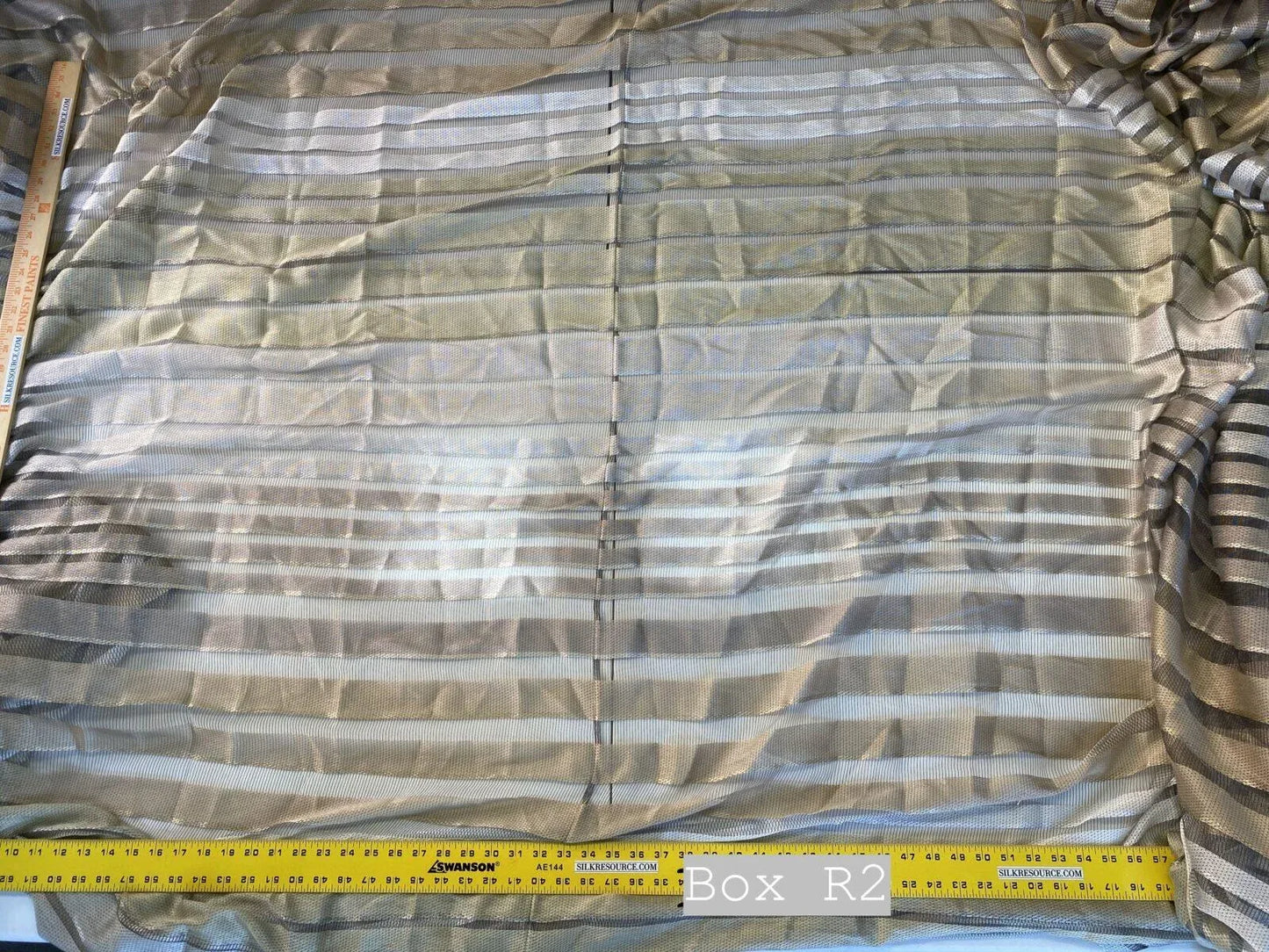 Boxr2 Scalamandre Drapery Pair 72"x2 Wide, 105" Long Sheer Rue Mazarine Sable MSRP USD 4000+