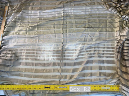 Boxr2 Scalamandre Drapery Pair 72"x2 Wide, 105" Long Sheer Rue Mazarine Sable MSRP USD 4000+