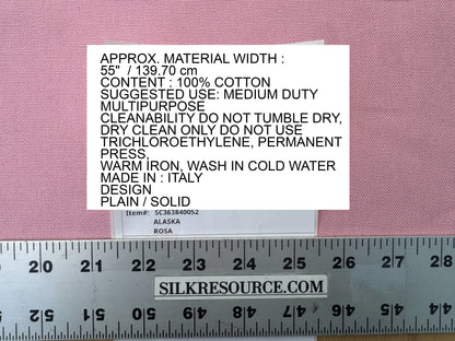 Scalamandre Alaska Rosa Pink 100% Cotton Solid - By the yard