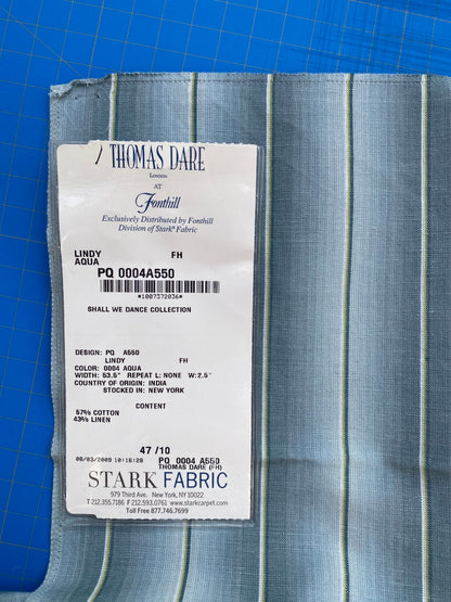 22 Berkbox84 Square Velvet Thomas Dare Fonthill Lindy Blue White Stripe MSRP USD 124/y