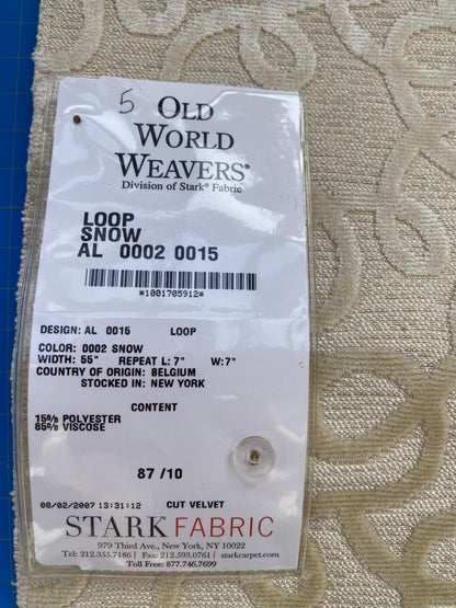 23 Berkbox84 Square Velvet by Old World Weavers Loop Snow Beige Abstract Graphic MSRP USD 320/y