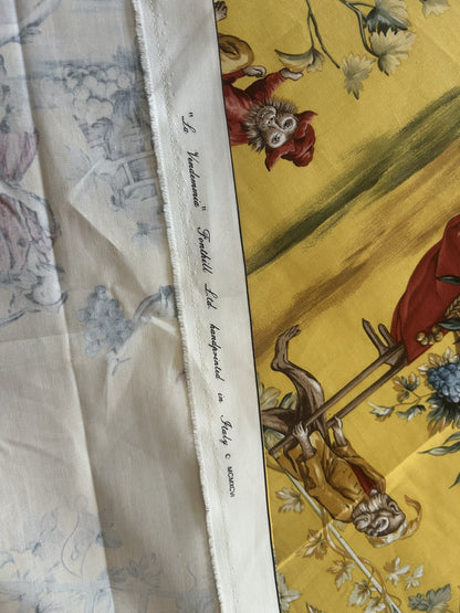 2.2Y Scalamandre Fonthill La Vendemmia in Yellow Gold Print Cotton Monkey Grape Vineyard Harvest