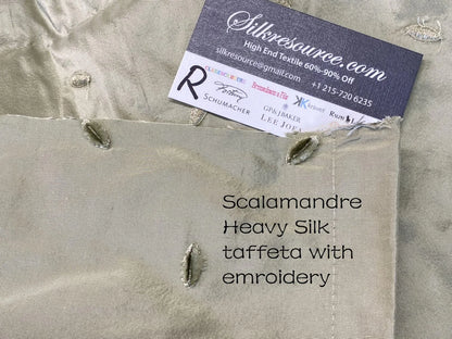 6 Boxr Scalamandre 1y+ Silk Embroidery Icy Pale Green Showroom Sample