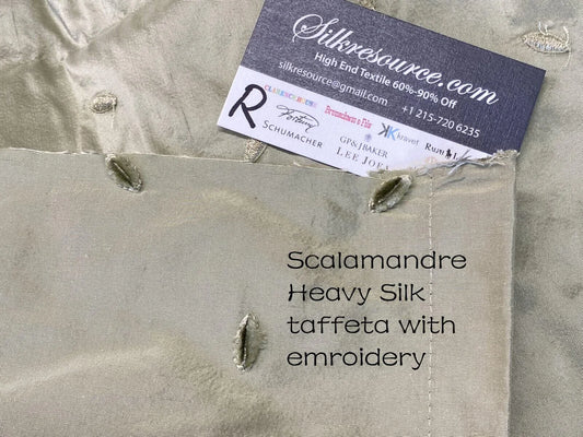 6 Boxr Scalamandre 1y+ Silk Embroidery Icy Pale Green Showroom Sample