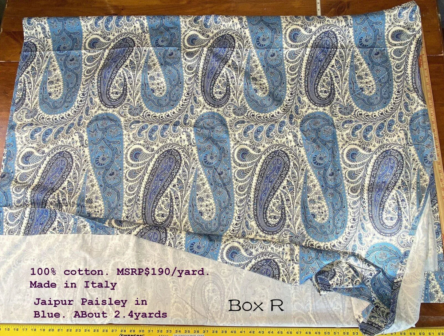 7 Boxr Scalamandre Square Jaipur Paisley Italy Blue 2.4yds MSRP USD 199/Y