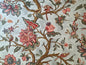 Scalamandre Grey Watkins Le Beaucet Linen Hand Print Bird Flower Chinoiserie Palampore Blue Pink Red