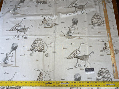 7 Boxt Scalamandre Square Showroom Sample Full Yard Bird Beach Ocean Print