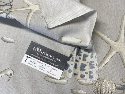 11 Boxt Scalamandre Square Showroom Sample Bird Beach Seashell Ocean Full Yard