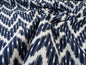 Scalamandre White Water Navy Blue White Outdoor Chevron Ikat - By the yard