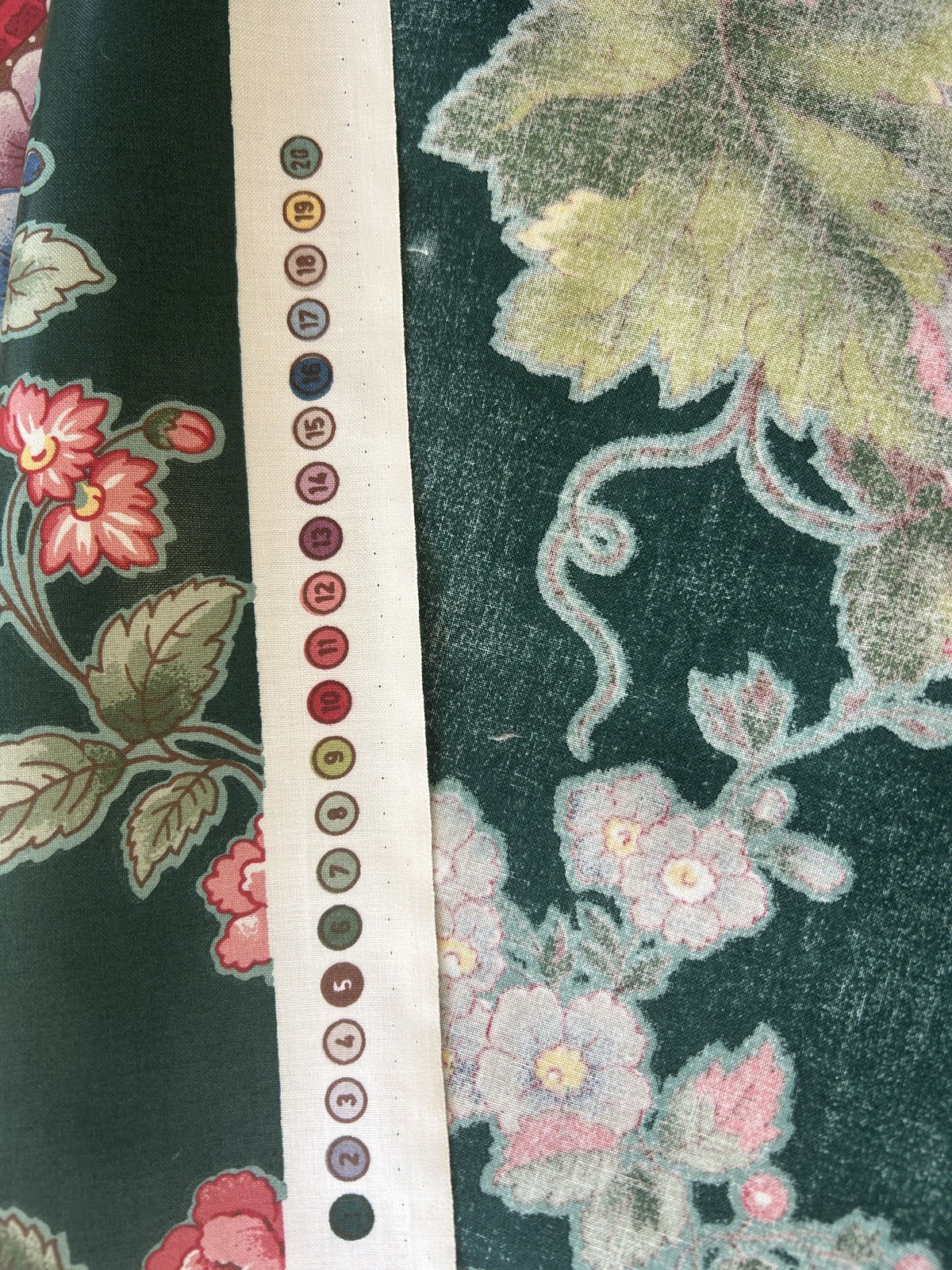 Scalamandre Fonthill La Neuveville Fruit Flower Melon Grape Harvest Pale Peach Chintz Hunter Green
