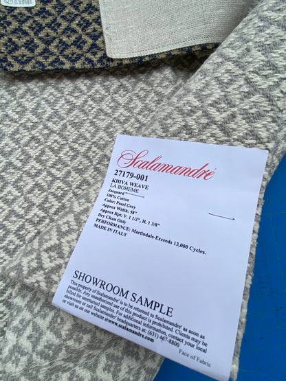 10 Berkbox85 Square Jacquard by Scalamandre Khiva Weave Pearl Grey Cotton Small Scale Gray Beige MSRP USD 180/y