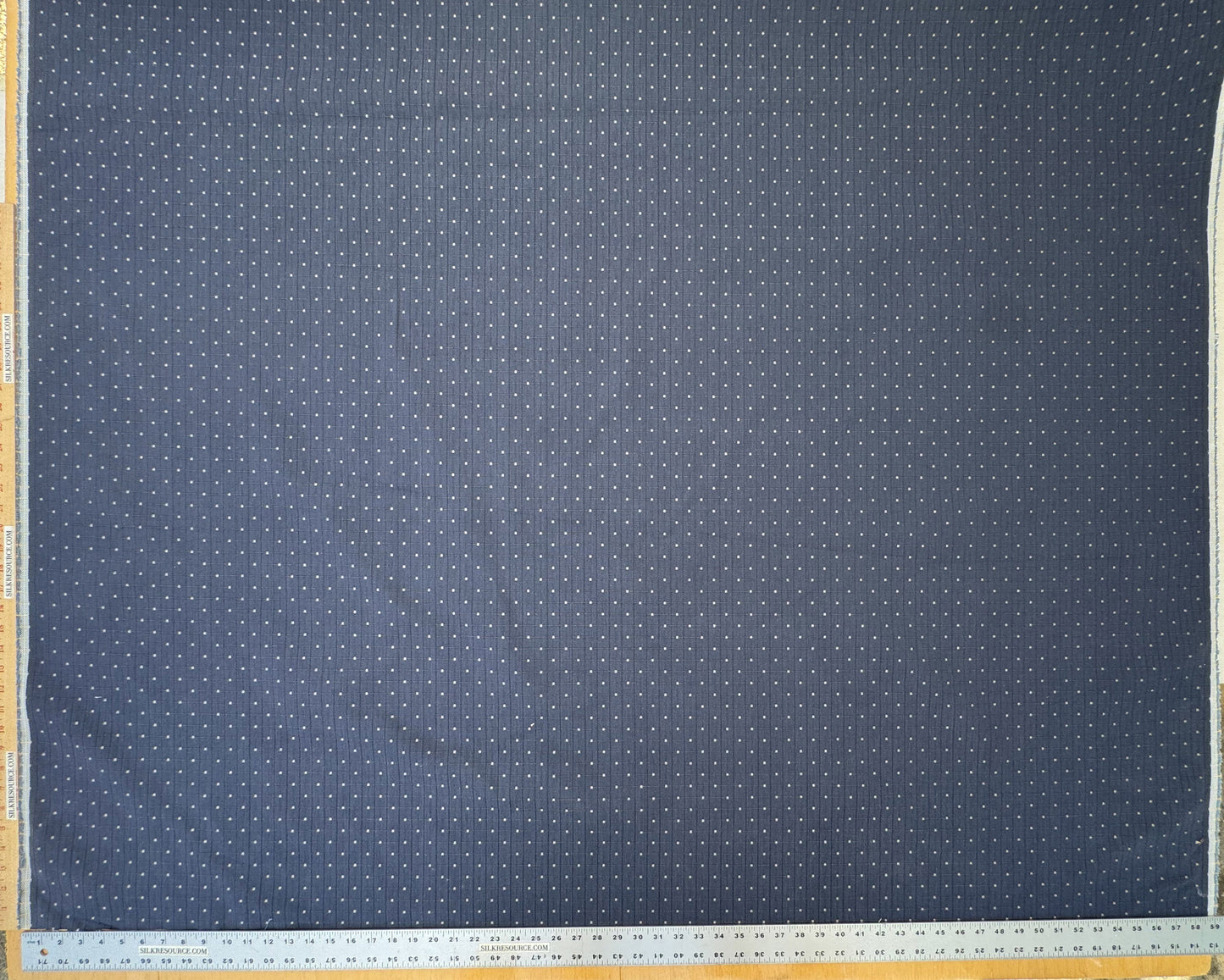 Scalamandre Casino Midnight Sand Blue White 100% Cotton Circle Small Scale - By the yard