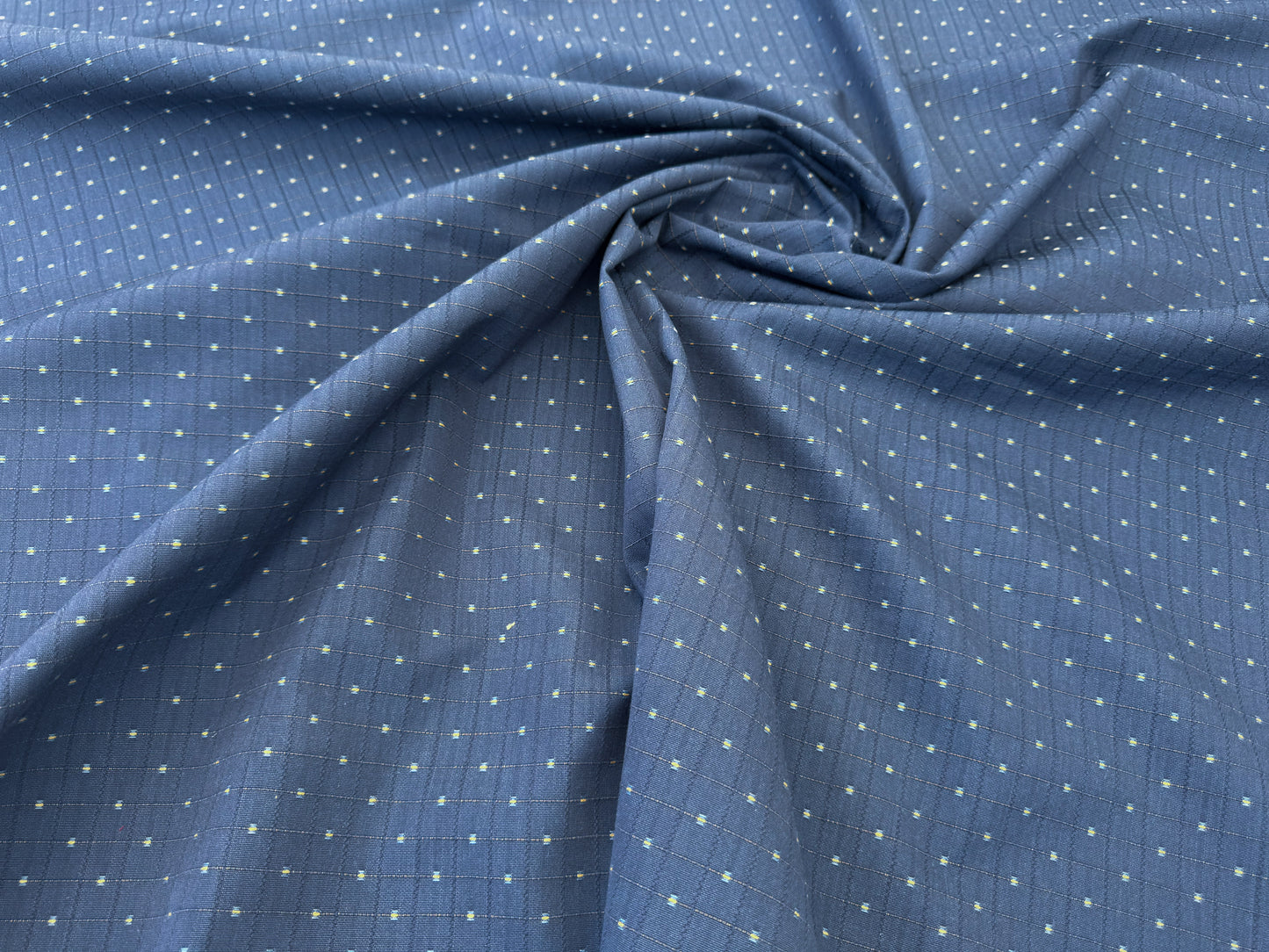 Scalamandre Casino Midnight Sand Blue White 100% Cotton Circle Small Scale - By the yard